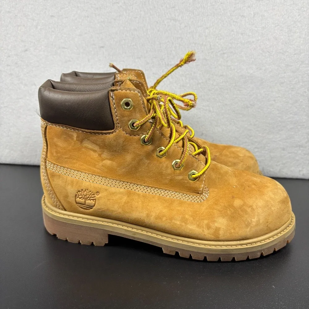 Timberland Grade-School Premium 6-Inch Waterproof Boots Boys Size 3 Wheat Brown